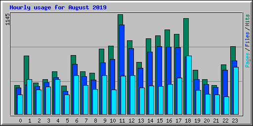 Hourly usage for August 2019
